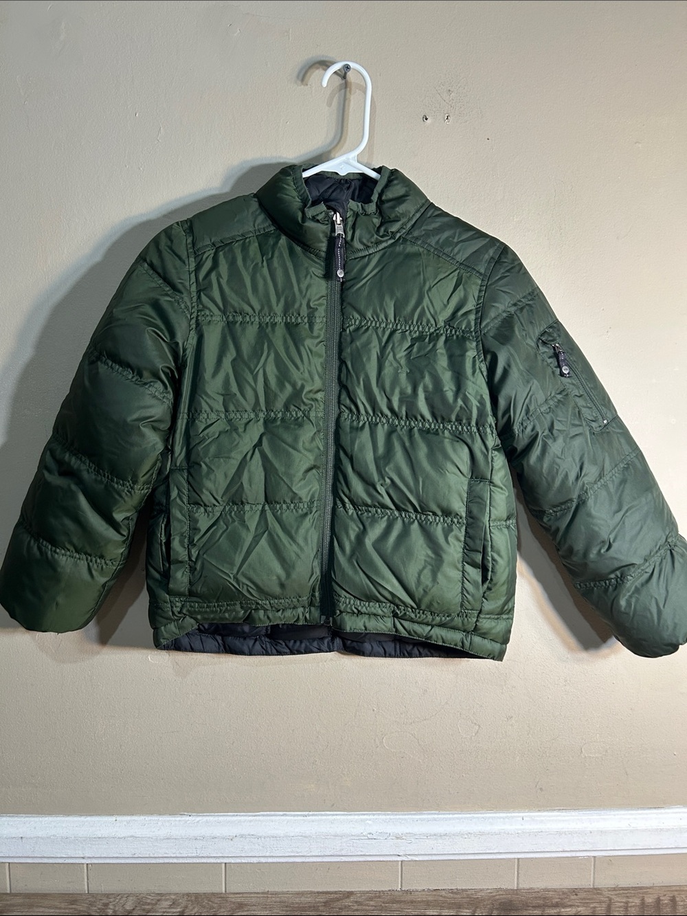 REI Kids Olive Green Down Quilted Puffer Jacket Size 8 Boys